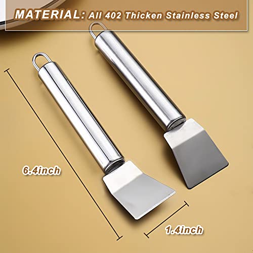 2pcs Kitchen Gas Stove Cleaning Brass Wire Brush Putty Scraper Rust Grease Grime Cleaner (Stove Brush + Stainless Steel Scraper)