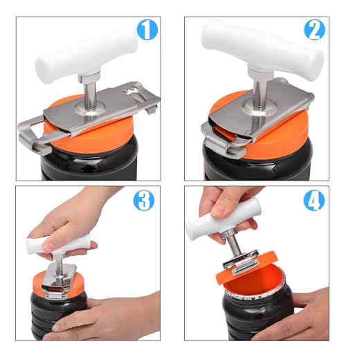 Jar Opener for Weak Hands (4" (with Rubber Grippers) (Pack of 1))