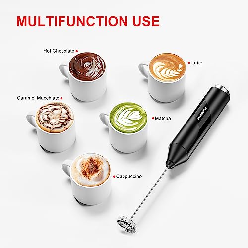 Electric Milk Frother Handheld (Black)