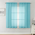 Aqua Sheer Curtains 63 Inch Length 2 Panels Set for Living Room (42"W x 63"L (Pack of 2) / Aqua)