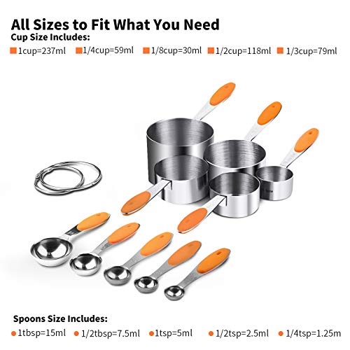 Measuring Cups Spoons Set (Orange)