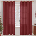Burgundy Red Linen Curtains 72 Inch for Living Room 2 Panels (52"W x 72"L (Pack of 2) / Burgundy Red)