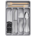 Silverware Drawer Organizer Tray (Gray / 9.1 x 12.6 inch (5 Slots))