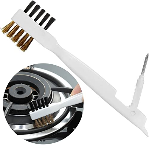 Gas Stove Brass Wire Stiff Bristles Brushes Rust Cleaner for Kitchen Grease Grime Pot Pan (White)