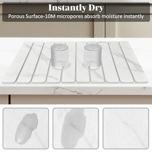 Large Stone Dish Drying Mats for Kitchen Counter (24" x 16")