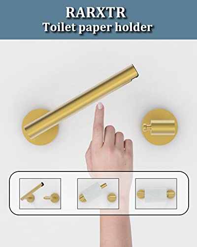 Gold 2 Pack Toilet Paper Holder SUS304 Stainless Steel Double Post Pivoting Toilet Paper Roll Holder Wall Mounted Toilet Tissue Holder for Commercial Bathroom RV (Brushed Gold)
