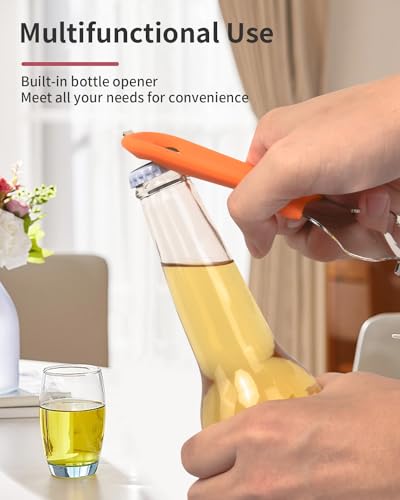 Mason Jar Opener Tool with Soft Touch Handle (Orange)