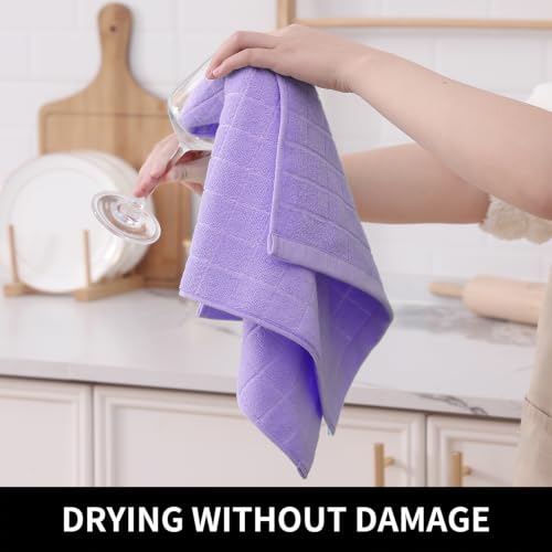 100% Cotton Terry Kitchen Towels (Lavender / 13 X 28 - 8 Pack)