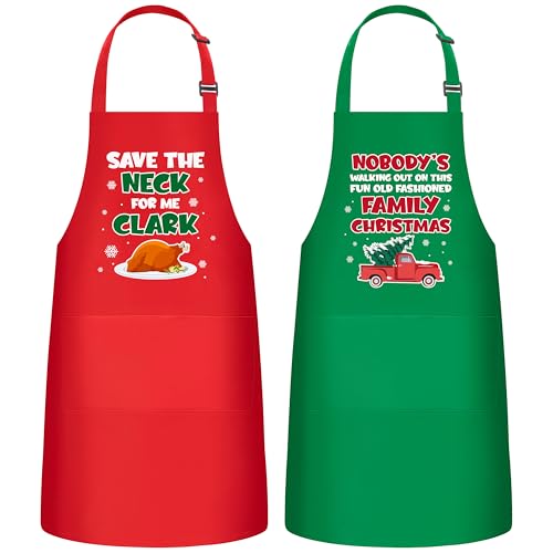 Christmas Matching Aprons for Couples (Red Green Christmas)