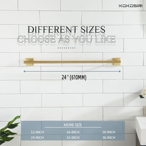Bathroom Towel Bar Bath Towel Holders for Toilet Kitchen Cabinet Wall Mount 24 Inch Brushed Gold Stainless Steel B4005BG (Brushed Gold / 24-Inch)