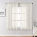 Ivory Sheer Curtains 54 Inch Long 2 Panels (Ivory / 59"W x 54"L (Pack of 2))