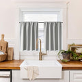 100% Blackout Short Curtains for Small Window (100% Blackout - Sliver Grey / 29"W x 24"L (Pack of 2))