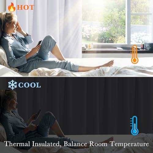Back Tab and Rod Pocket Blackout Curtains for Living Room (Pure White / 70"W x 63"L (Pack of 2))