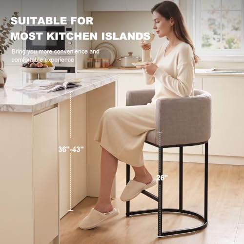 26" H Counter Height Bar Stools Set of 2 (Sand / Set of 2)