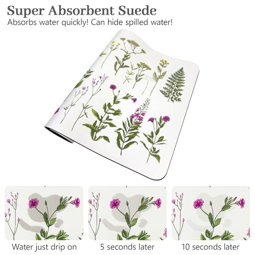 Kitchen Mat Coffee Mat 12"x19" (2-Row Flower / 19" x 12")