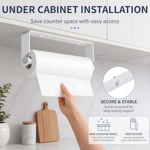 Under Cabinet Paper Towel Holder (White / 1 Pack)