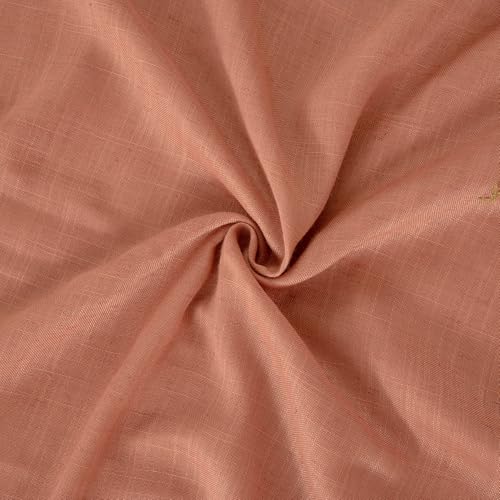 Terracotta Linen Curtains 90 Inch Length for Living Room (Terracotta / 52"W x 90"L (Pack of 2))
