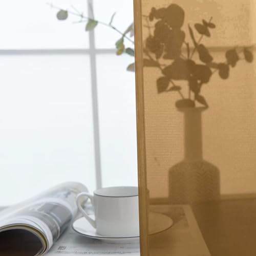 Basic Rod Pocket Sheer Voile Window Curtain Panels Light Brown 1 Pair 2 Panels 52 Width 96 Inch Long for Kitchen Bedroom Children Living Room Yard（Light Brown (Light Brown / 52"W x 96"L (Pack of 2))