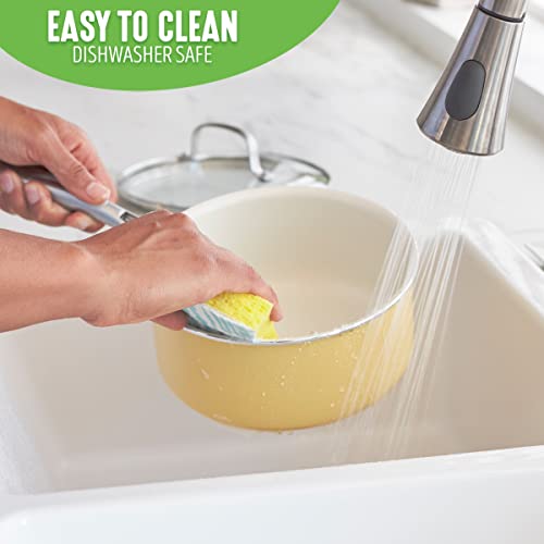 Artisan Healthy Ceramic Nonstick (Yellow / 1QT and 2QT Saucepan Pot Set / Induction)