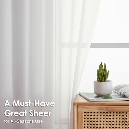 Ivory Sheer Curtains 78 Inches Long 2 Panels (Ivory / 42"W x 78"L (Pack of 2))