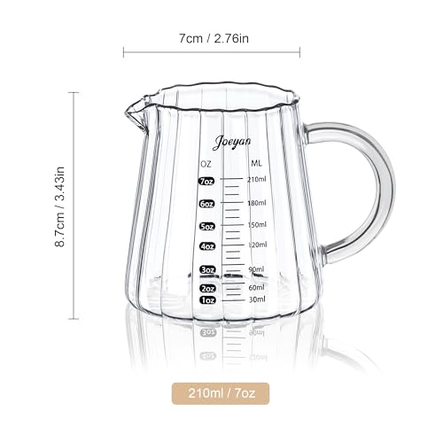 7 oz Glass Measuring Cups with Spout (7 Oz Single Spout Clear Measuring Cup)