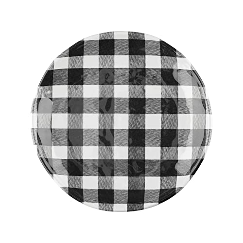 Gingham Melamine Round Dessert Plates (Gingham Black)