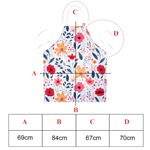 6 Pcs Kitchen Stuff Accessories (6 Pcs (2x Oven Mitts +2x Pot Holders+1x Apron+1x Kitchen Towel))