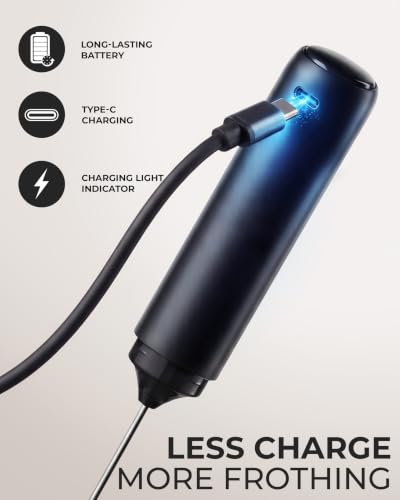 Rechargeable Milk Frother Handheld (ZK Black / Rechargeable Z1 Motor Max)