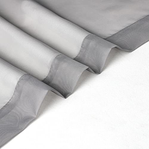 Sheer Valances for Windows 42W x 14L inches 2 Pack (Charcoal Grey / 42"W x 14"L (Pack of 2))