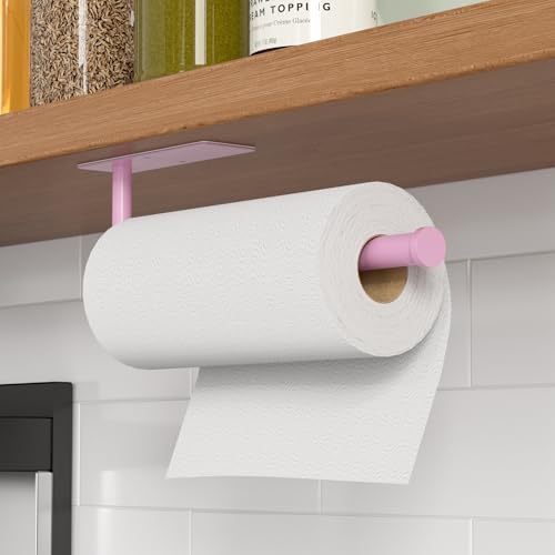Paper Towel Holder Under Cabinet (Pink-2 Pack / 1 Pack)