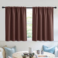 Short Blackout Curtains for Small Window Kitchen Bathroom Cafe RV (Chocolate Brown / 52"W x 36"L (Pack of 2))