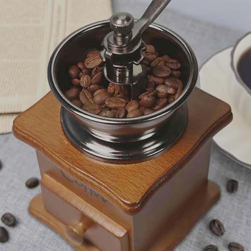 Burr Coffee Grinder Manual Wooden Hand Crank Bar Gift
