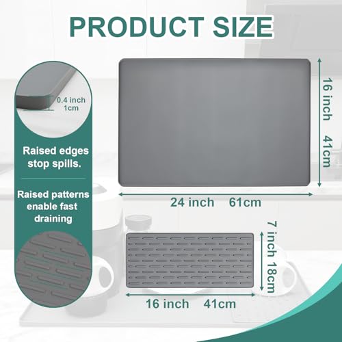 Silicone Coffee Mat 24 x 16 in Combination (Gray / 24" x 16")