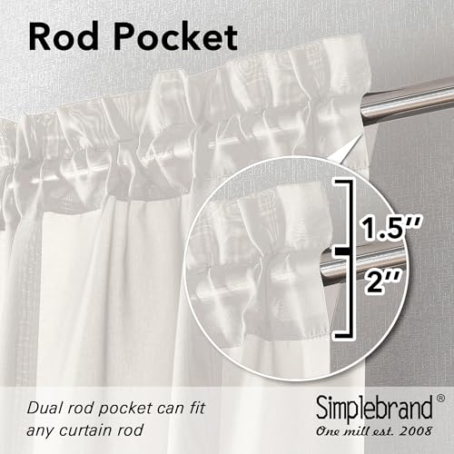 Ivory Sheer Curtains 108 Inches Long (Ivory / 59"W x 108"L (Pack of 2))