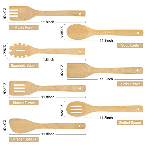 7 PCS] Wooden Spoons for Cooking is for All Kitchen. Made From Bamboo Wood (7PCS)