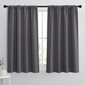 Grey Blackout Curtains for Kitchen Bedroom Bathroom Window (Grey / 42"W x 45"L (Pack of 2))