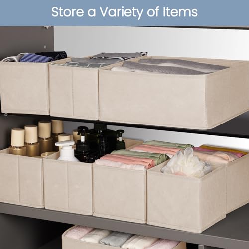 Drawer Organizer Clothes (Beige / 16 Pack)