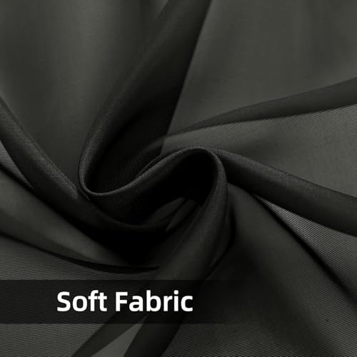 Solid Sheer Rod Pocket Curtain Voile Draperies 2 Panels White Beige Black Ivory Coffee 26 Inch Width 40 Inch Long 1 Pair for Kitchen Bedroom Children Living Room Yard (Black / 26"W x 40"L (Pack of 2))