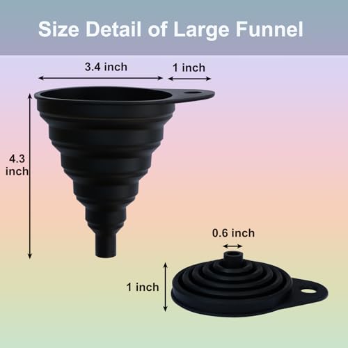 Kitchen Funnel Set 6 Pcs (Red & Black)
