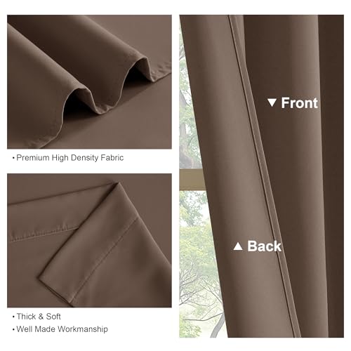 Small Blackout Curtains for Kitchen Windows (Mocha / 29"W x 36"L (Pack of 2))