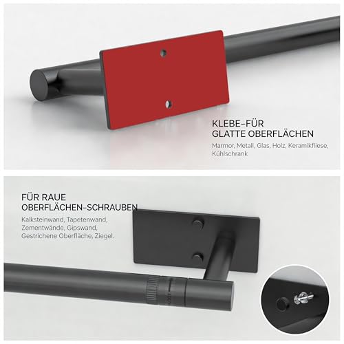 Matte Black Paper Towel Holder Under Cabinet Self Adhesive (Matte Black / Standard Holder)