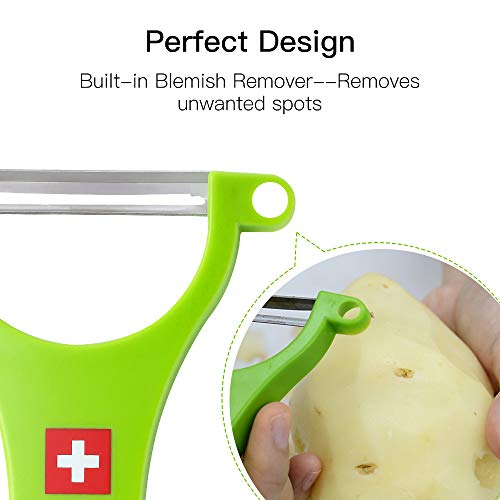 Original Swiss Made Peeler Vegetable&Fruits stainless steel blade Peeler for kitchen (GREEN-Tough skin Peeler)