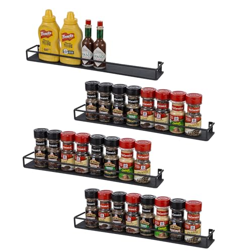 Set of 5 Black Metal Wall Mounted Nail Polish Display Shelves (Black / Set of 5)