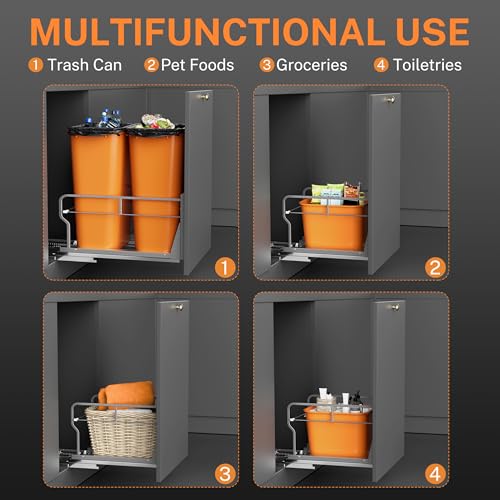 Double Pull Out Trash Can Cabinet with Soft (Double)