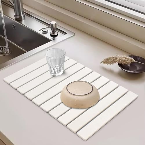 Large Stone Dish Drying Mat for Kitchen Counter (24" x 16")
