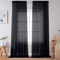 Black Sheer Curtains 120 Inches Long (Black / 59"W x 120"L (Pack of 2))