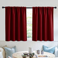 Short Blackout Curtains for Small Window Kitchen Bathroom Cafe RV (Burgundy Red / 52"W x 36"L (Pack of 2))
