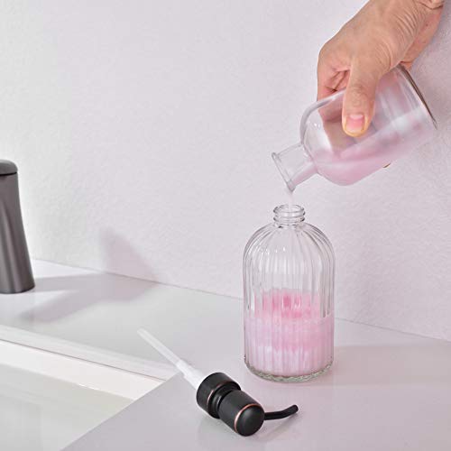 Dish Kitchen Soap Dispenser (Oil Rubbed Bronze+clear / 2-Pack)