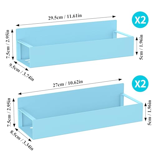 Metal Magnetic Spice Rack for Refrigerator Blue (4 Pack / Blue)