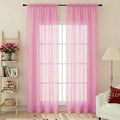 Pink Sheer Curtains 84 Inches Long 2 Panels (Pink / 42"W x 84"L (Pack of 2))